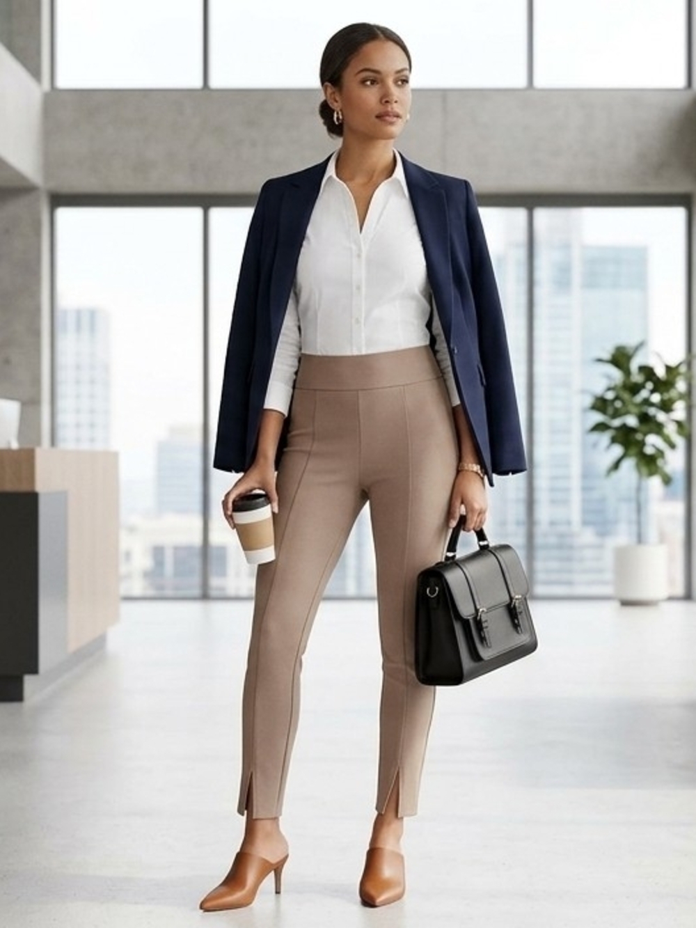 NWT Express Columnist High Waisted Luxe Comfort Knit Ankle Pants - Size M